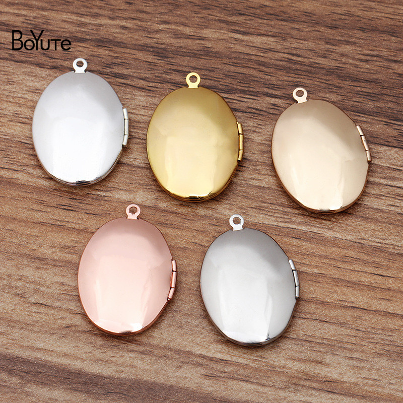 BoYuTe (10 Pieces/Lot) 23*29MM Oval Photo Floating Locket Pendant Wholesale Metal Brass Material Vintage Jewelry Pendant