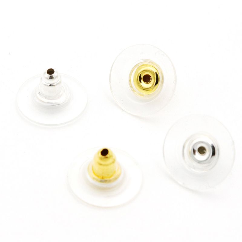 Gold-plate Silver Color DIY Craft Accessories Silicone Stud Earring Back Stoppers Ear Post Nuts For Jewelry Making Wholesale