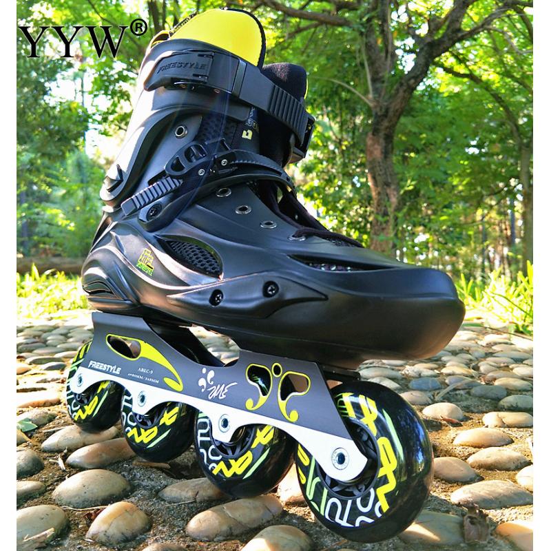 Professional Inline Roller Skates Adult Flashing Speed Skating Shoes Sneakers Black For Outdoor Sport Women Men 4 Wheels Shoes