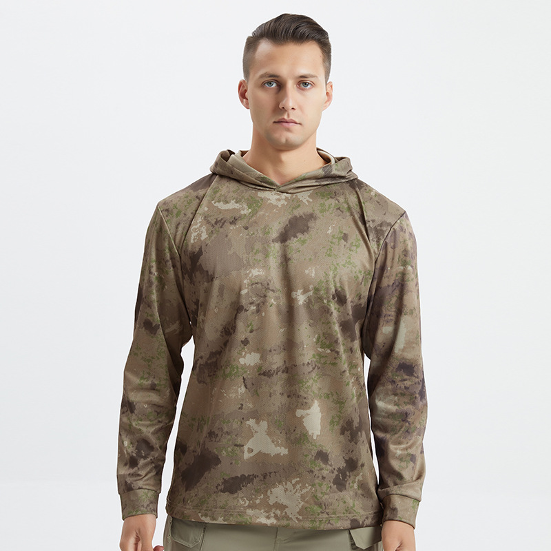 New Spring Summer Men Hoodie Long Sleeve Quick Dry T-shirts Military Training Outdoor Tactical Sweatshirts Tops Outdoor