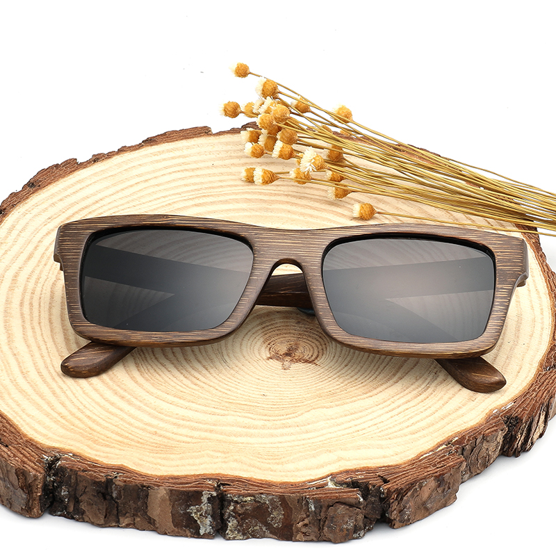 Classic Rectangle Bamboo Wood Sunglasses Handmade Men Women Polarized Eye Glasses UV400 High Quality