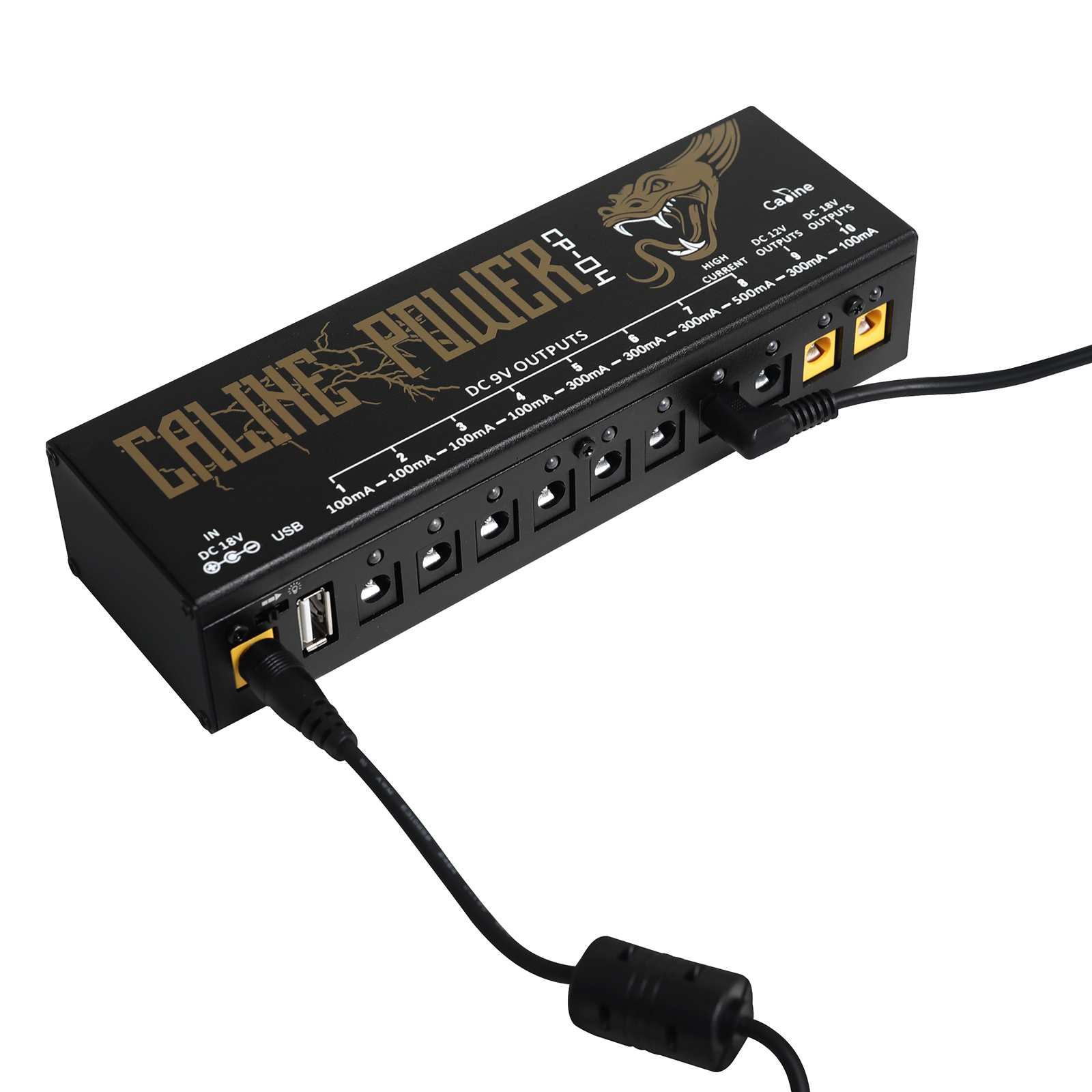 CP-04 Guitar Effect Pedal Power Supply 10 Isolated Outputs (9V, 12V, 18V) Short Circuit /Overcurrent Protection