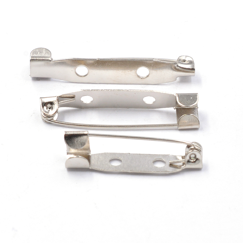 Brooch Clip Base Pins 50pcs Metals Color Blank Lock Brooch Pin Base for Jewelry Making Findings DIY Pick Size 15-40mm Supplies