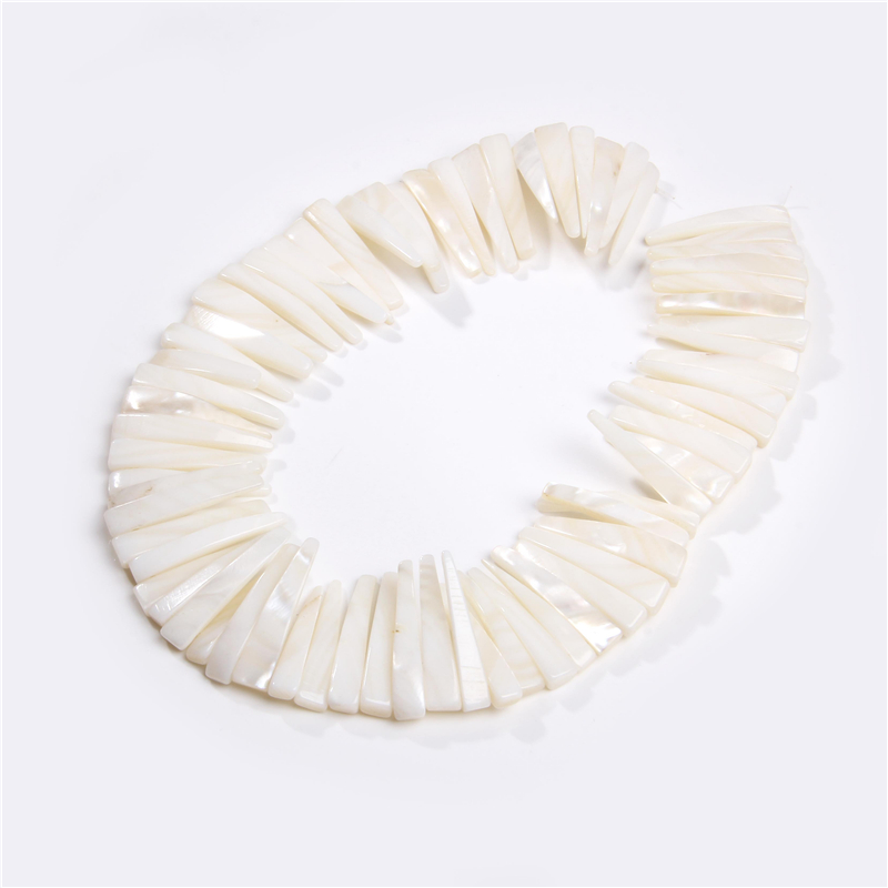 Natural Sharp Long Teeth Shape Shell Beads Mother Of Pearl Strip Bead For Jewelry Making DIY Necklace Bracelet Strand 15''