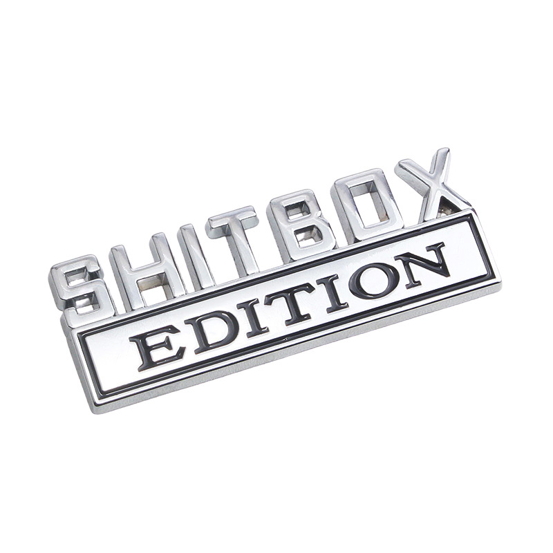Car 3D Metal Chrome Sticker Emblem SHITBOX EDITION Badge Car Tail Trunk Side Body Scratch Styling Stickers Auto Accessories