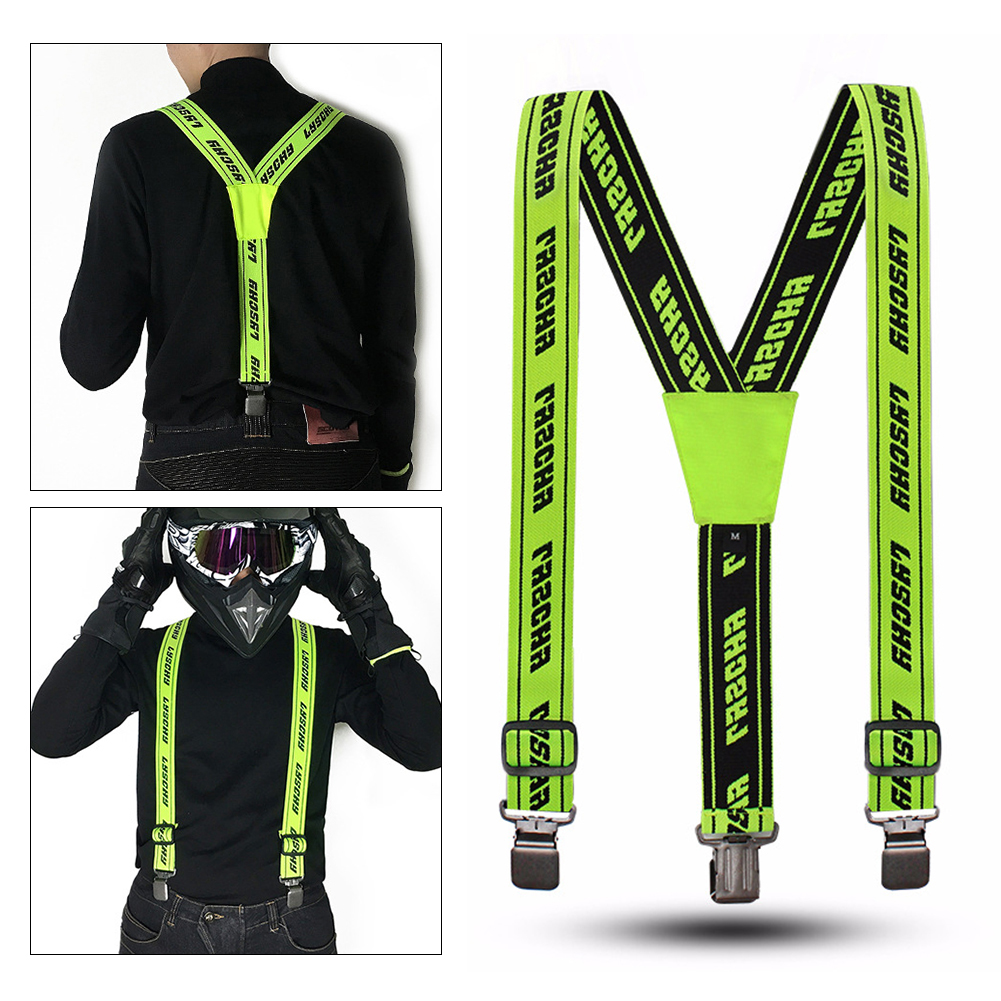 Motorcycle Y-back Riding Suspender Duty Braces Pant Suspenders Elastic Adjustable Straps For Motorbike Racing Pants Suspender