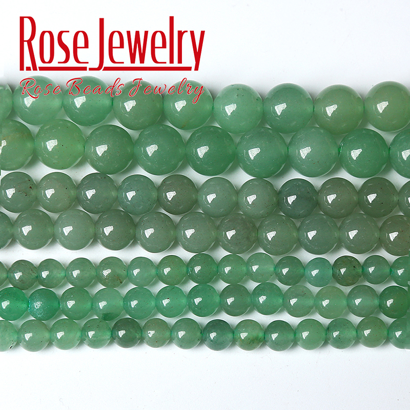 Green Aventurine Jades Beads Natural Stone Round Loose Spacer Beads For Jewelry Making DIY Bracelets Necklaces 4 6 8 10 12mm 15"