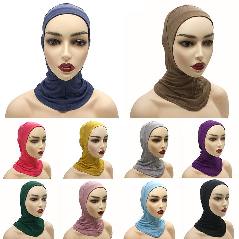 Underscarf Hot sale Soft Muslim Full Cover Inner Women's Hijab Cap Headscarf Islamic Long Shawl Wrap Neck Head Bonnet Hat
