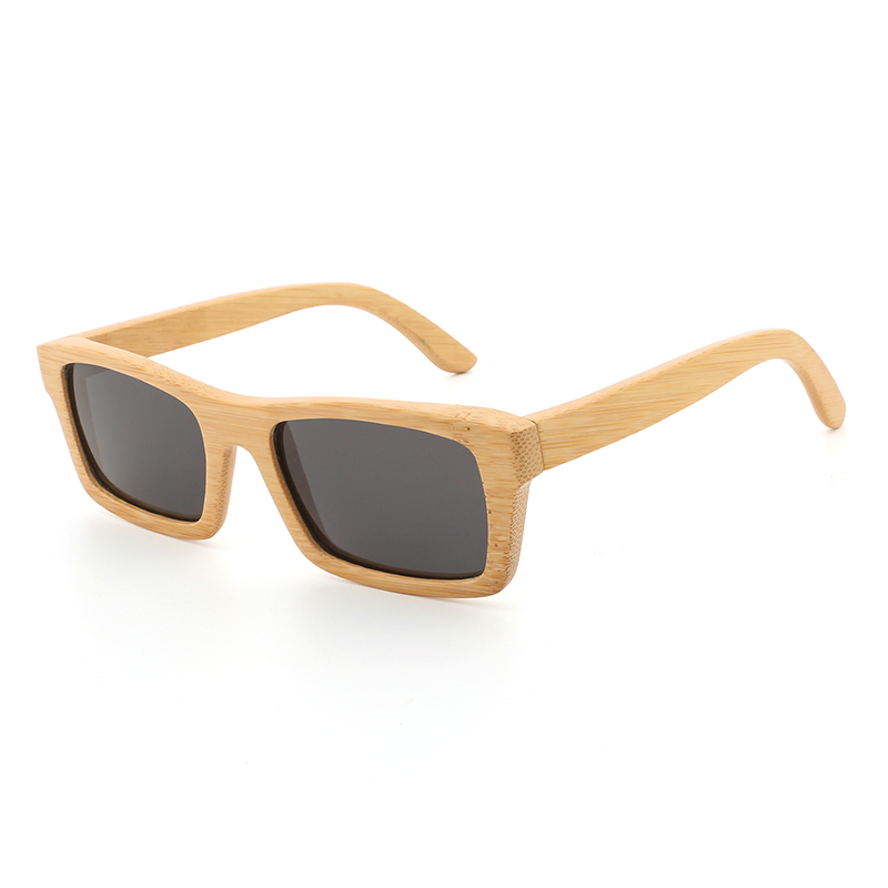 Classic Rectangle Bamboo Wood Sunglasses Handmade Men Women Polarized Eye Glasses UV400 High Quality