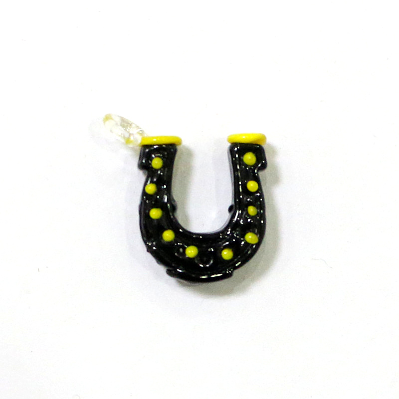 7pcs Charms Lucky Horseshoe Glass Pendant Cute Good Luck Horse Shoe DIY Women's Jewelry for Necklace Bracelet Making Accessories