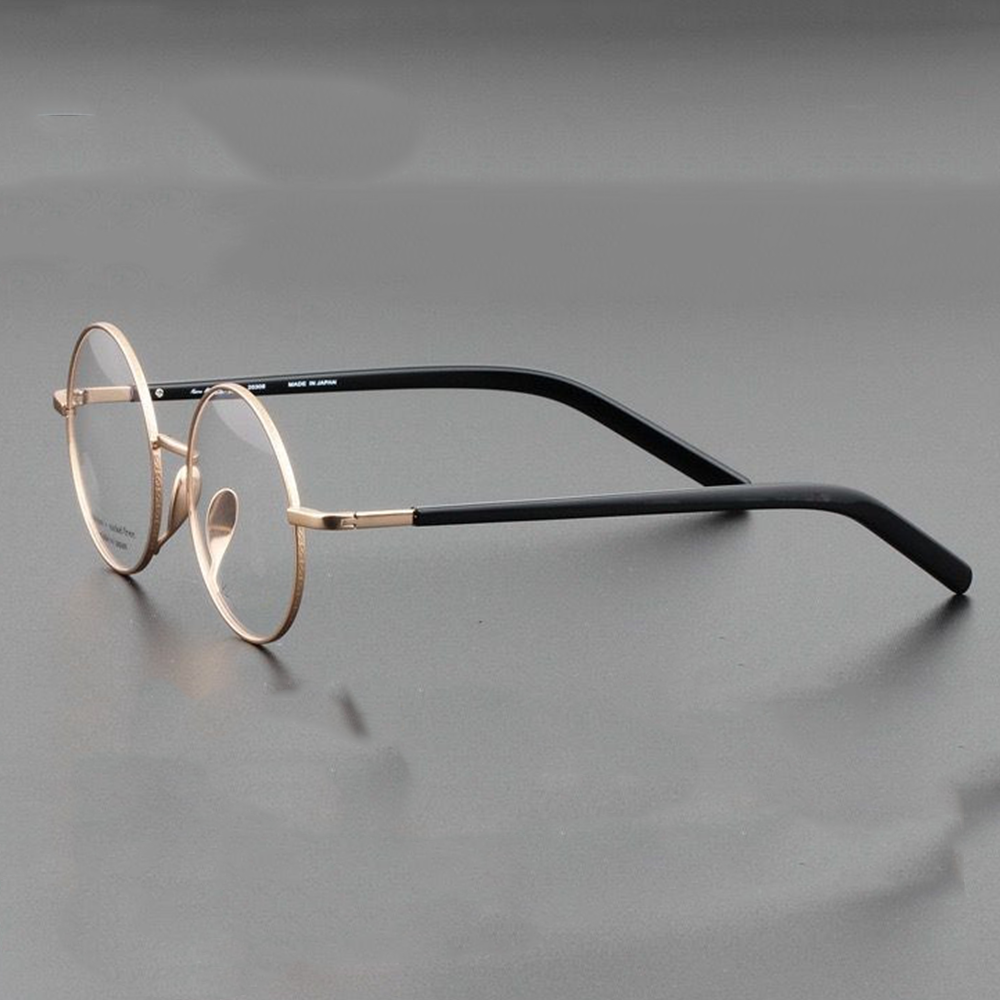 Japanese Handmade Retro Round Large Titanium Glasses Frame Optical Myopia Men Gafas Women Eyeglasses Ultra-light Spectacles