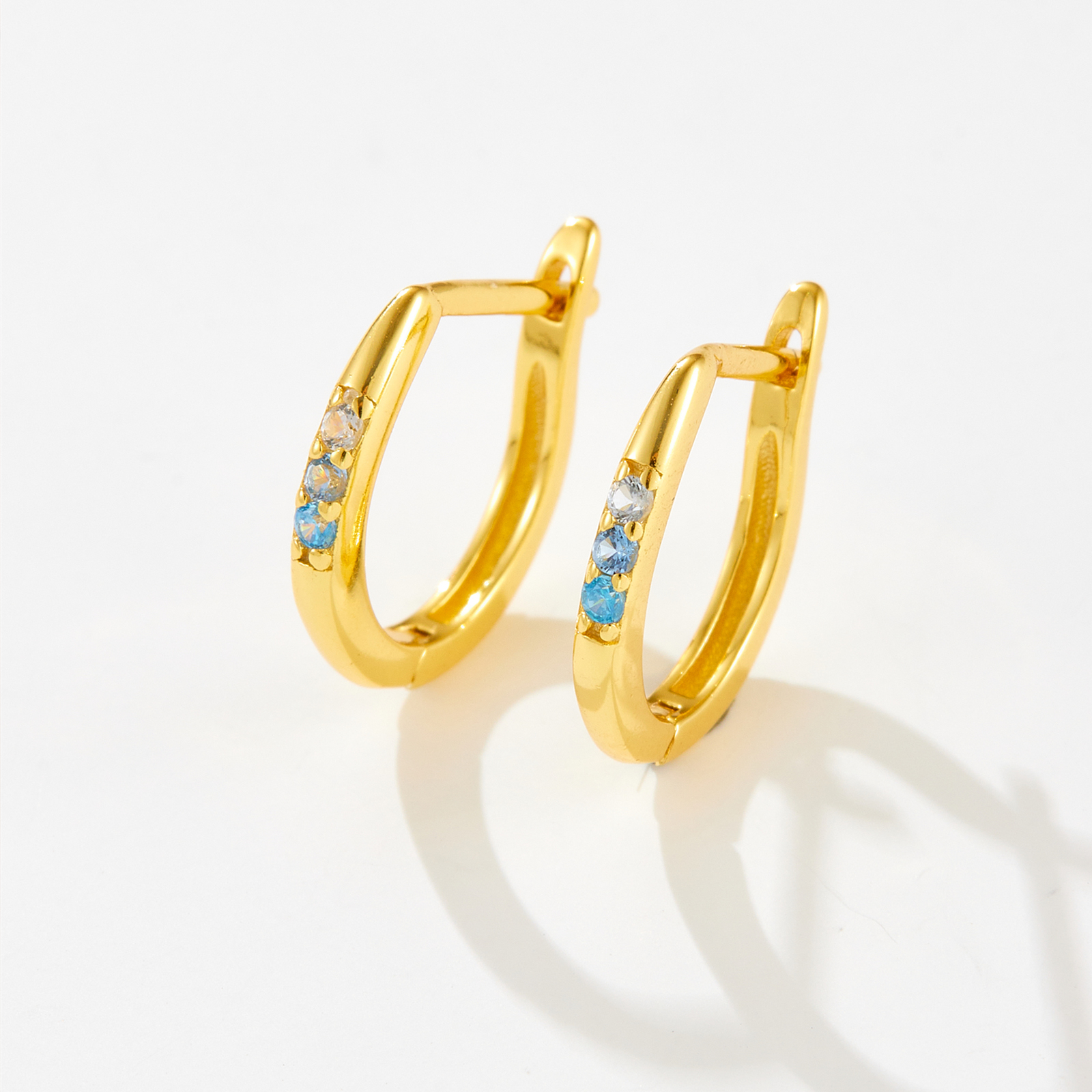 ANDYWEN 925 Sterling Silver Gold 8.5mm Three Color Level Hoops Huggies Piercing Pendiente Loops Round Rock Punk Clips Jewelry