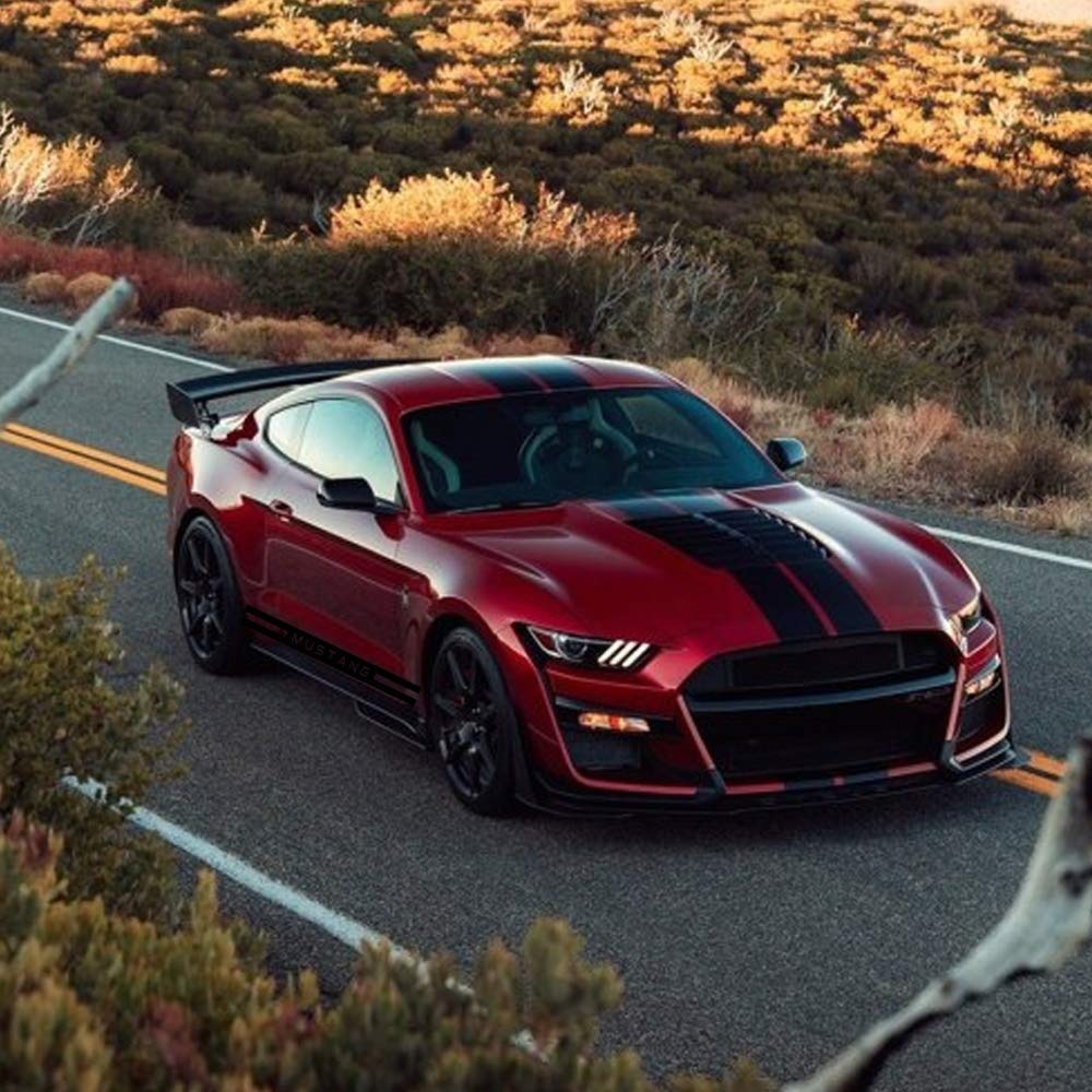 Racing Body Side Stripe Skirt Roof Hood Decal Sticker for Ford Mustang 2015-2017 Vinyl Sport Badge Car Styling Accessories Red