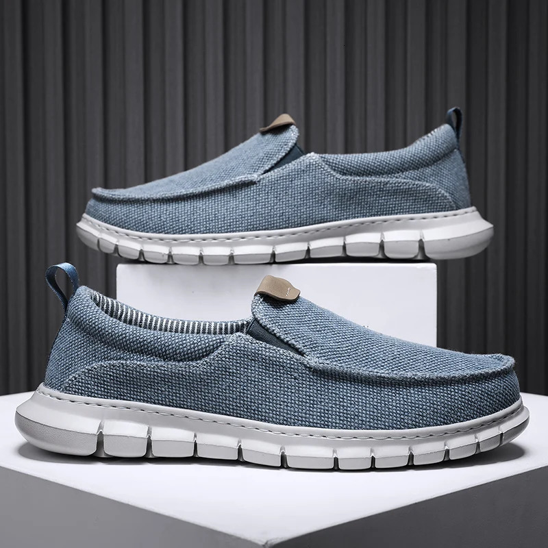 Men Canvas Shoes Fashion Mens Casual Shoes Light Non-slip Loafer Washed Denim Flat shoes Outdoor Sneakers Vulcanized Shoes 250225