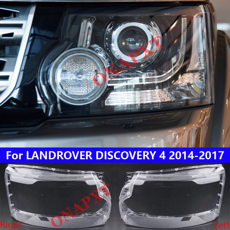 Car Front Headlight Cover For LAND ROVER DISCOVERY 4 2014-2017 light Caps Transparent Front Headlight Cover Glass Lens Shell