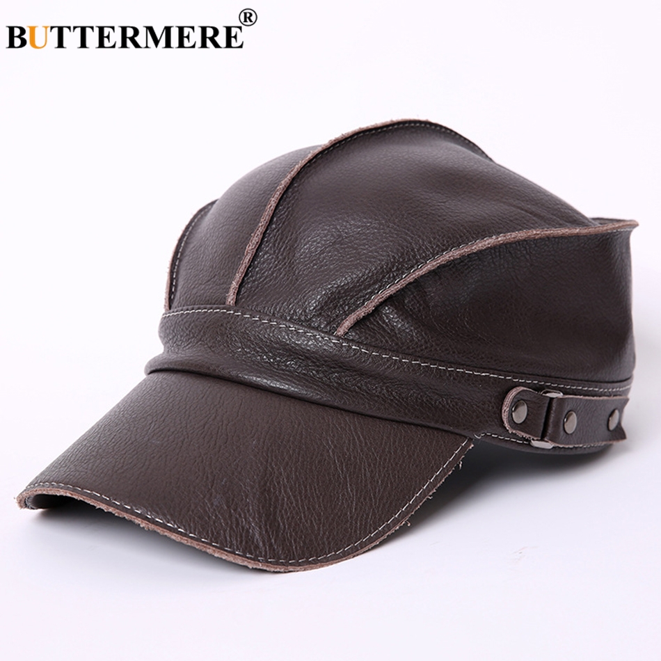 BUTTERMERE 2024 Baseball Cap Women Red Genuine Cow Leather Snapback Caps Ivy Female Adjustable Autumn Winter Brand Baseball Hat