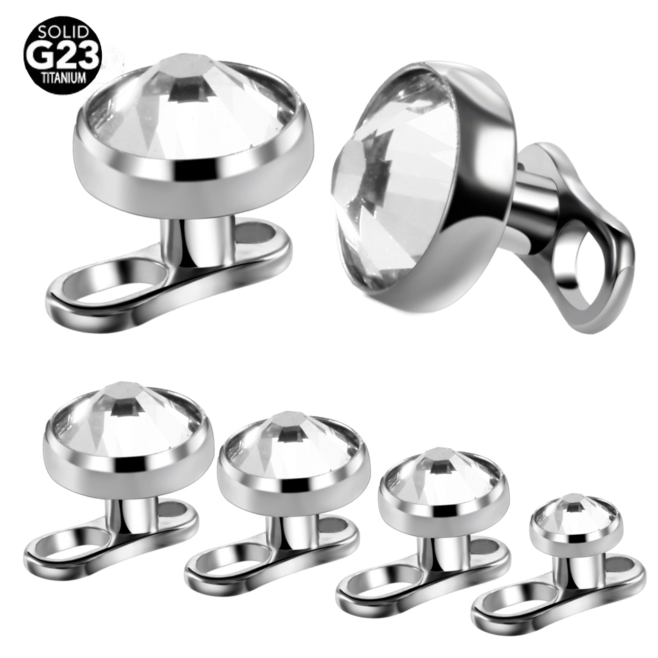 10pcs/lot Micro Dermal Piercings Set Titanium Dermal Anchor Base & Tops Skinner Diver Dermal Top Base Sexy Body Piercing Jewelry