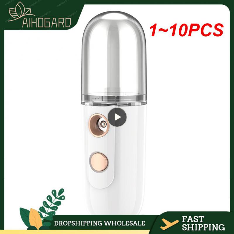 1~10PCS Mini Nano Mist Facial Sprayer USB Humidifier Rechargeable Nebulizer Face Steamer Moisturizing Beauty Instruments Face