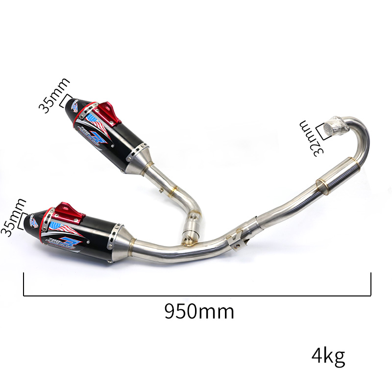 Dirt Pit Bike Motocross Complete Dual Exhaust Twin Muffler Link Pipe Full System Muffler System For Honda CRF230 CRF250 CRF 150F