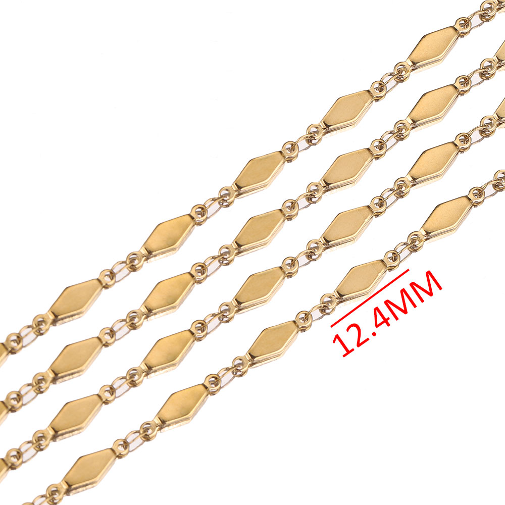 1 Meter Stainles Steel Gold Handmade Heart Shells Chains for Women Necklace Bracelet Anklet Making Supplies Bulk Items Wholesale