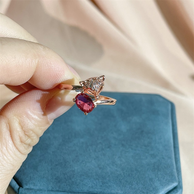 Cellacity Silver 925 Jewely Ring For Charm Lady With Ruby Gemstones Open Adjust Silver Fine Jewely Wedding Party Wholesale Gift