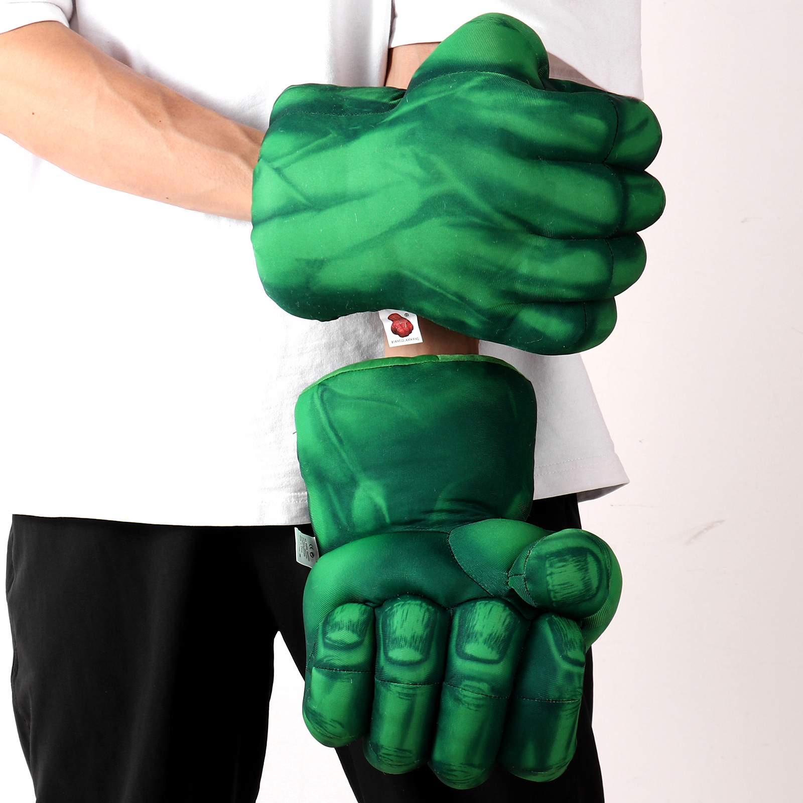1 Pair Mens Boxing Fist Plush Gloves Halloween Giant Plush Vent Toy Gloves Cosplay Costume Soft Boxing Gloves Props Accessories