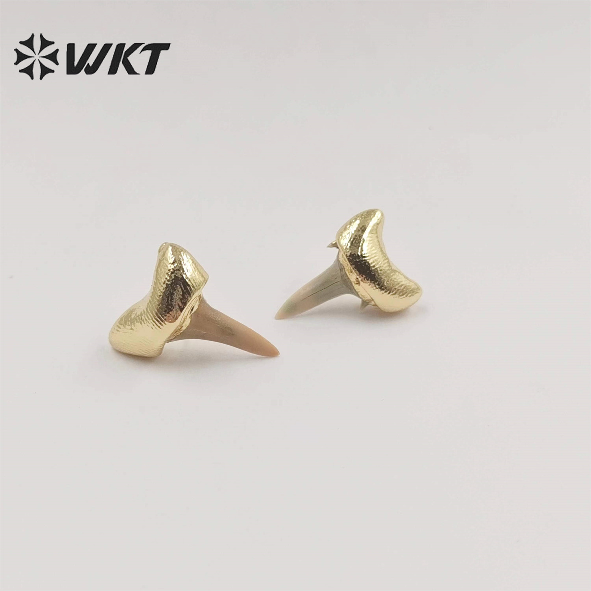 WT-E715 New Unique Specimen Tooth Earrings 18k Gold Plated Fine Jewelry Studs For Women Gift Boho Style Accessories