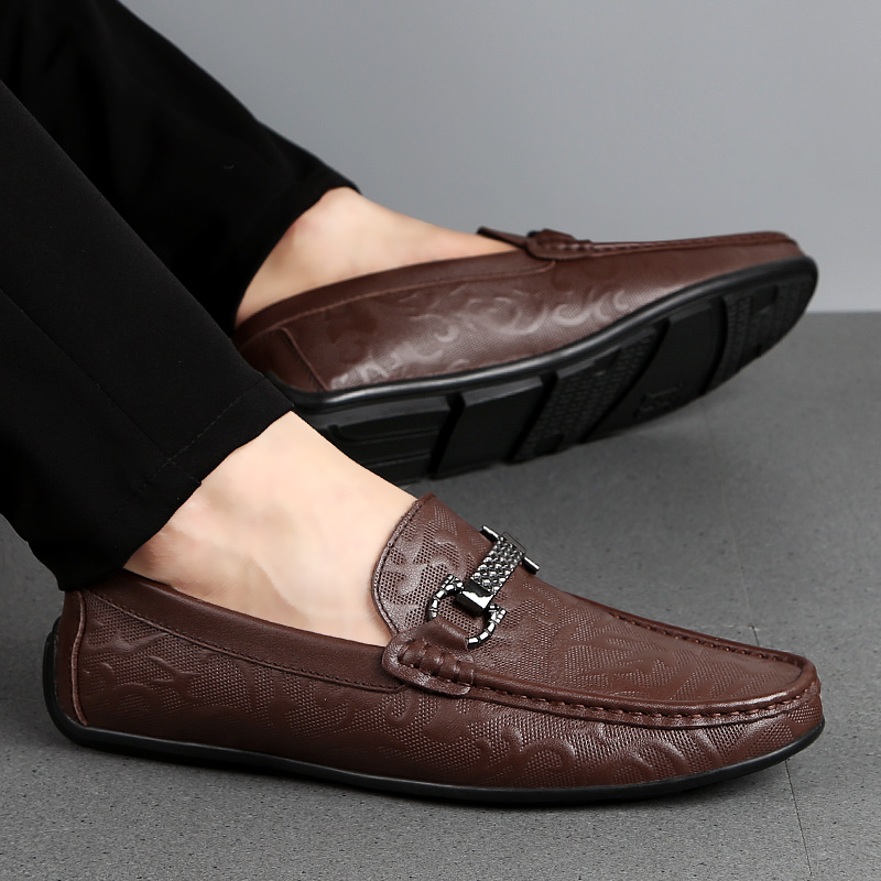 High Quality Mens Shoes Autumn Genuine Leather England Trends Fashion Loafers Male Footwear Men's Casual Shoes Man Slip on Flats
