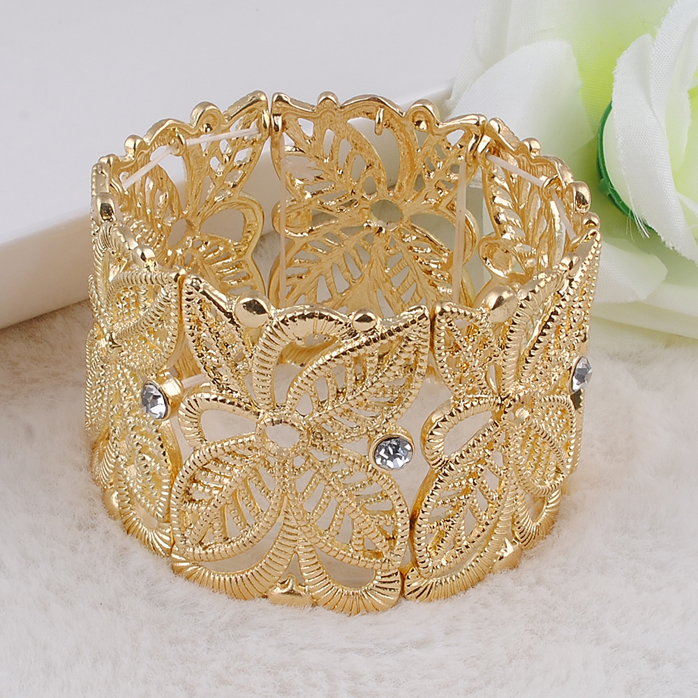 Brand Design Vintage Turkey Hollow Flower For Women Jewelry Size Adjustable Bohemian Cuff Bangles Gifts