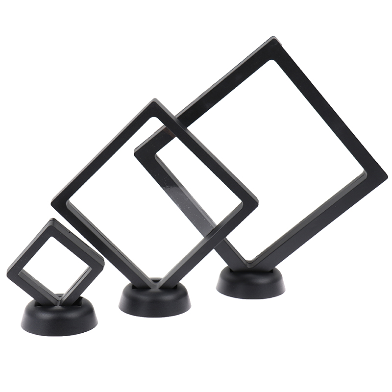 1pcs Square 3D Floating Jewelry Coin Display Frame Holder Box Case Stand Home Decoration