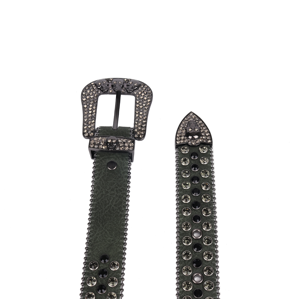 New Design Rhinestone Skull Belt Diamond Studded Belts High Quality Leather Strap Casual For Jeans Waistband Women Man Gift