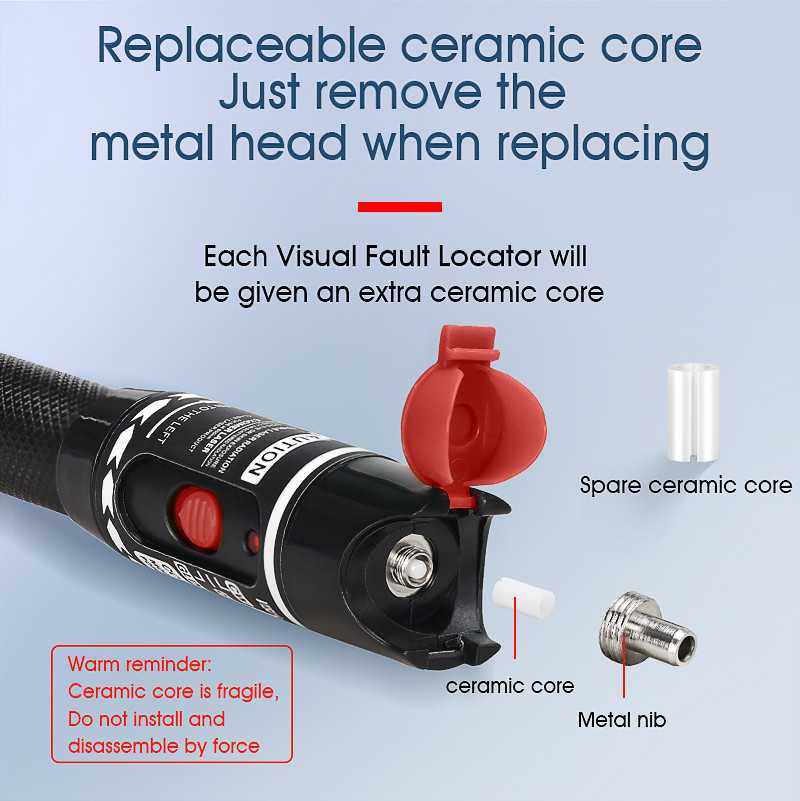 Laser 50MW/30MW/20MW/10MW/5KM Visual Fault Locator, Fiber Optic Cable Tester 10-50Km Range VFL AUA-H30/50Convenient to