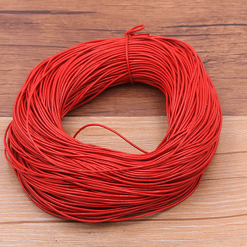 5 Meters/Lot 1.5-3mm 2021 New 10 Color Genuine Cow Leather Round Thong Cord DIY Bracelet Findings Rope String For Jewelry Making