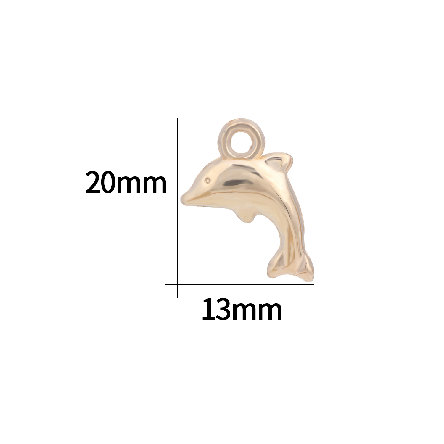 20x13mm Dolphin Shape Gold Silver Color CCB Charms Pendant for Pendant Earring Bracelet DIY Jewelry Making Findings Accessories