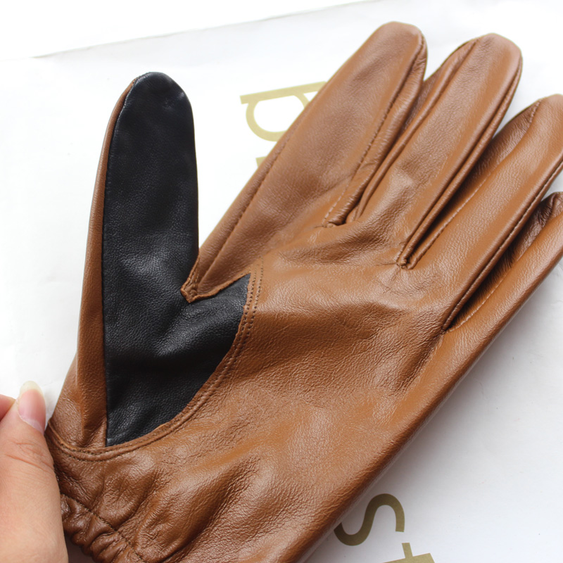 Driving Hot Men's Luxurious sheepskin Winter Autumn Driving Keep Warm Gloves Cashmere Tactical gloves Black Outdoor Sports