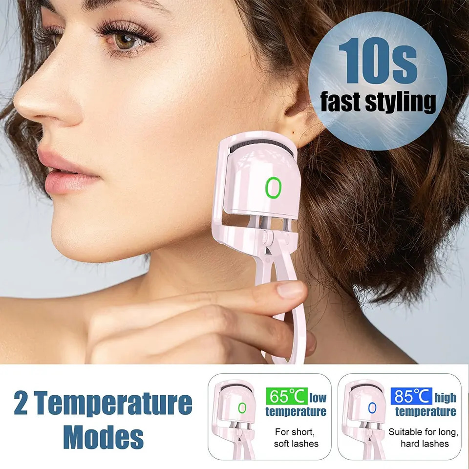 Mini Electric Heated Eyelash Curler USB Rechargeable Styling Eyelash Long Lasting Natural Eyelash Curl Beauty Makeup Tools 240621