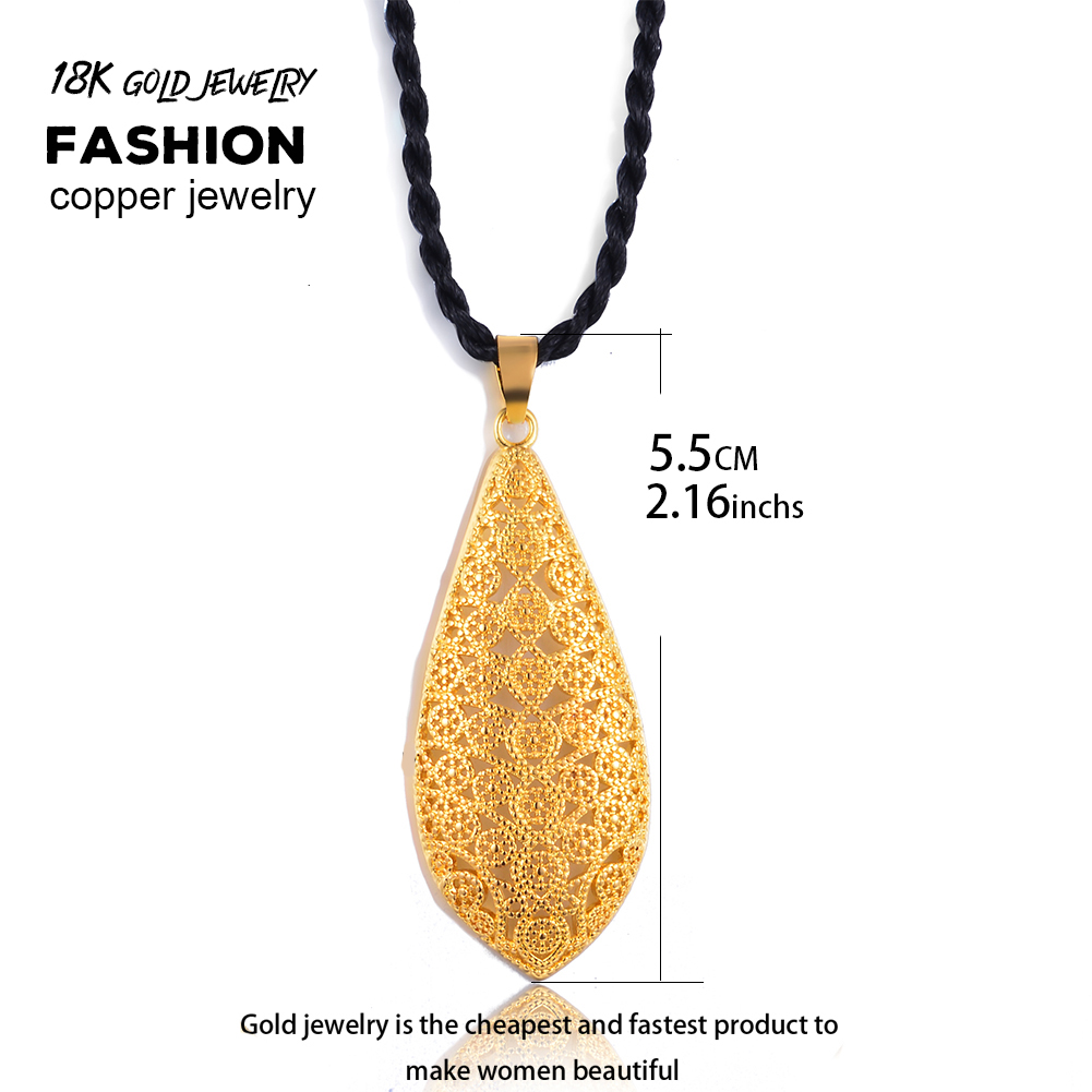 WANDO New Ethiopian Necklaces & Pendants Gold Color Jewelry For African/Ethiopian/Nigeria Women Gift WP10