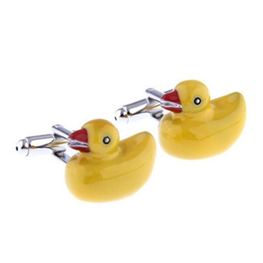 4 Designs Duck Cufflink Rubber Yellow Cuff Link Free Shipping