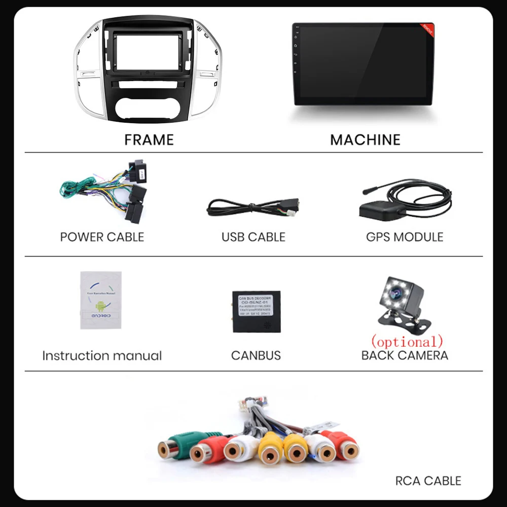 AI Voice 2 din Android Auto Radio For Mercedes Benz Vito W447 2014-2021 Carplay Car Multimedia GPS 2din autoradio 2 din no dvd