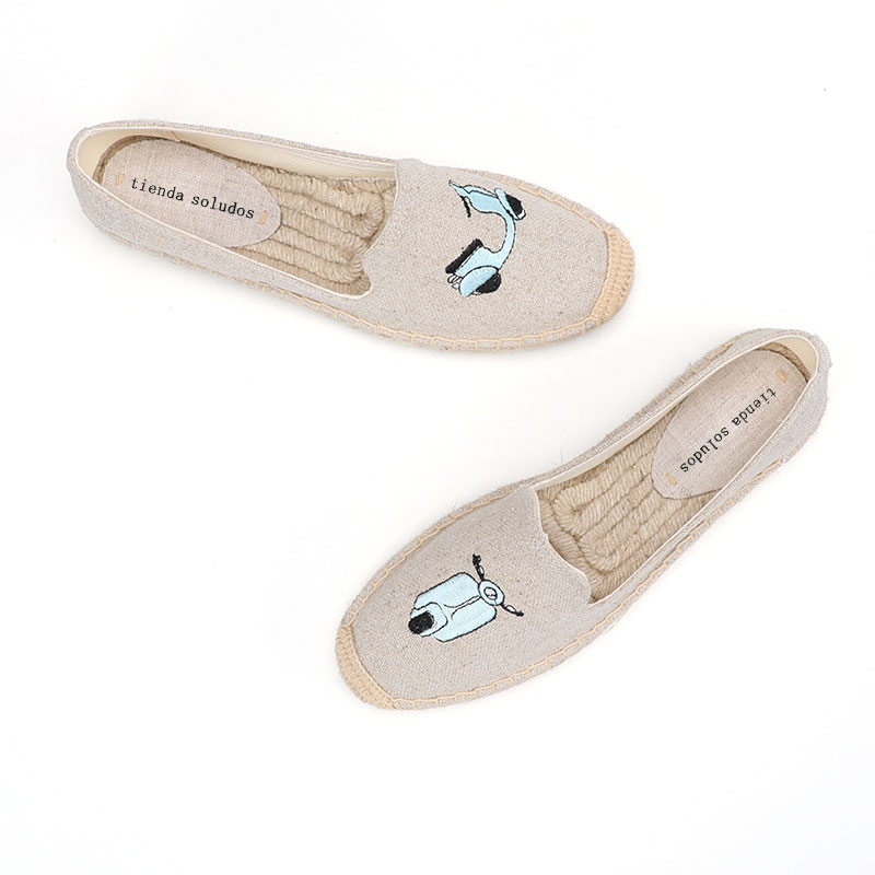 2021 Casual Round Toe Hemp Sapatos Zapatillas Mujer Tienda Soludos Womens Espadrilles Flat Shoes Size Women's Ladies Streetcar