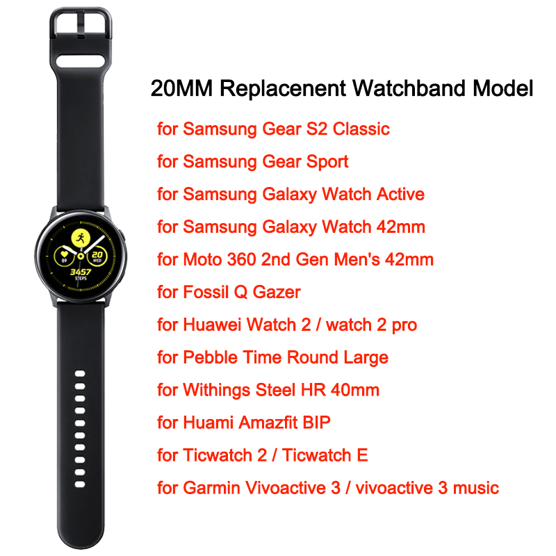 20 22mm Strap for Xiaomi amazfit gts 2 Bip Pace Soft Silicone for Samsung galaxy Watch 3 46mm Gear s3 Active2 for huawei Band