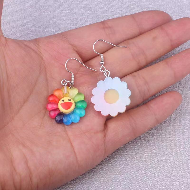 10pcs Colorful Sunflower Pendants Charms Crafts DIY Making Handmade Jewelry Finding For Earrings Necklace Keychain