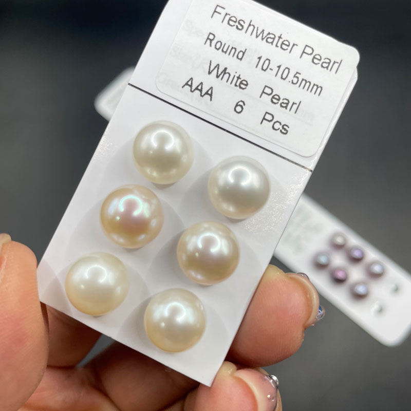 Hot Sale 3A Quality Round Freshwater Pearls No/Half/Full Hole Loose Beads Pearl White Shinning Luster Natural Pearls 2-12mm