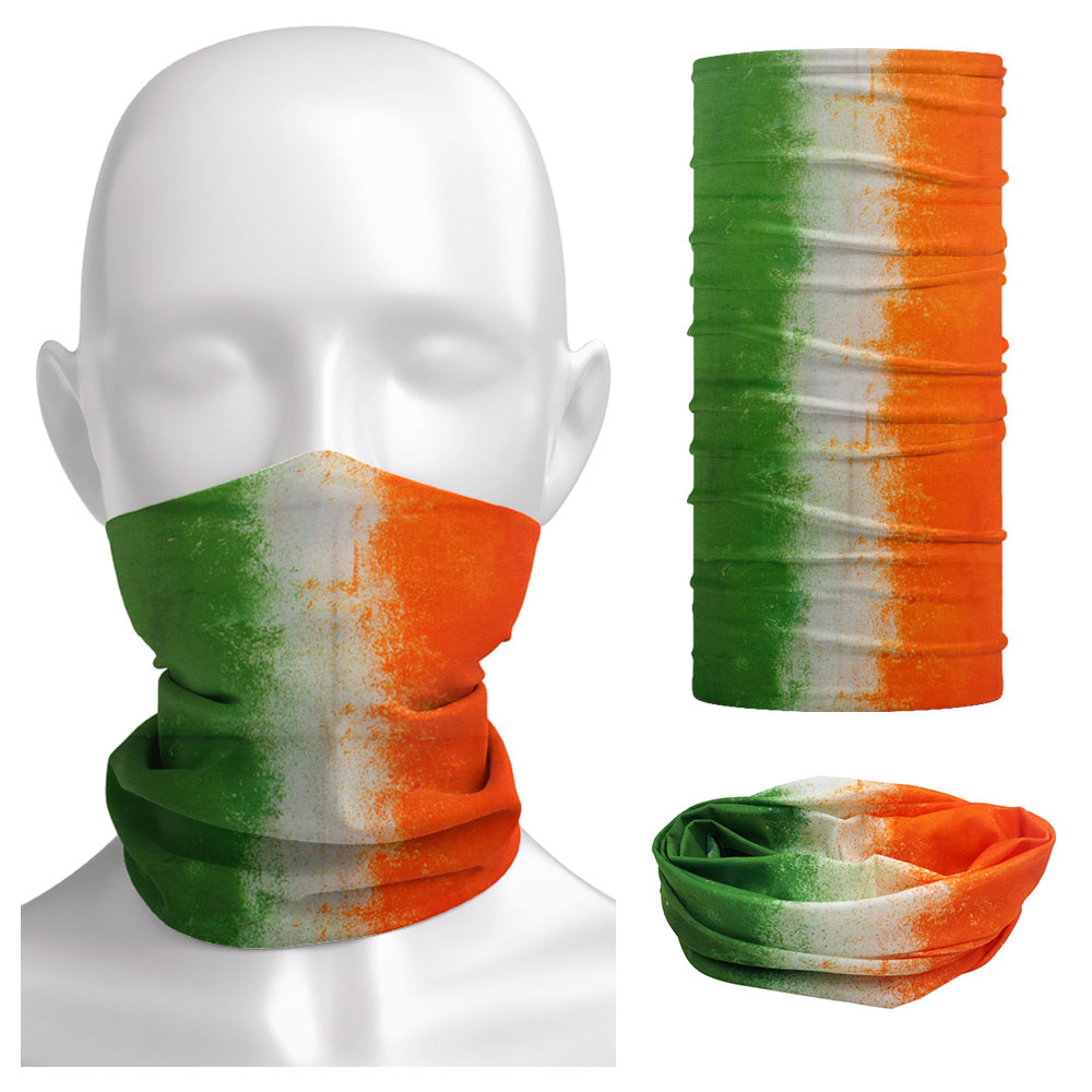 Ireland Flag Printed Face Mask Bandana Hiking Hunting Cycling Running Tube Scarf Ski Sports Neck Warmer Gaiter Headware Shield