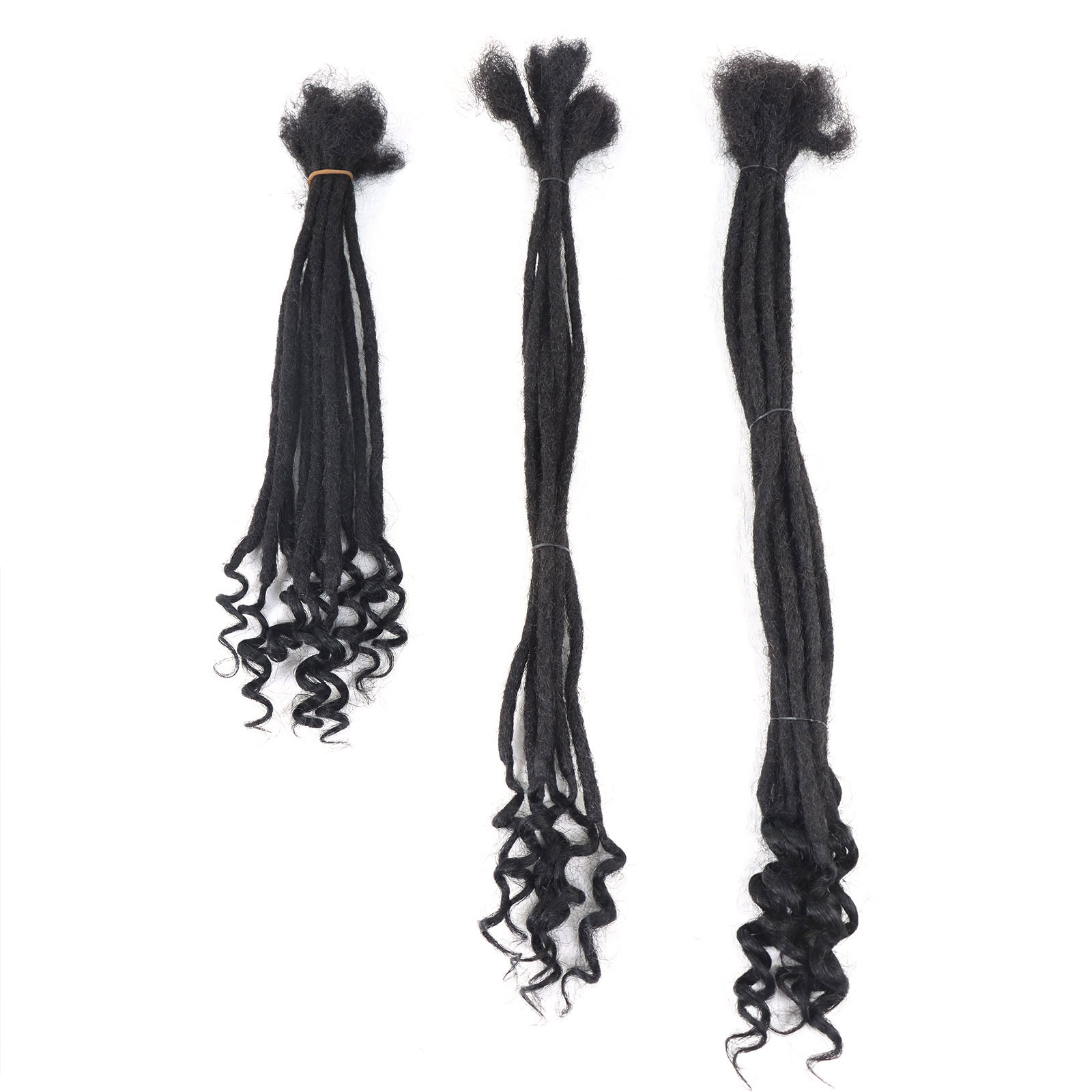 6-30Inch Handmade Locs With Loose Curly Ends Dreadlocks Human Hair Extensions For Women Braiding Hair Extensions Crochet Braids
