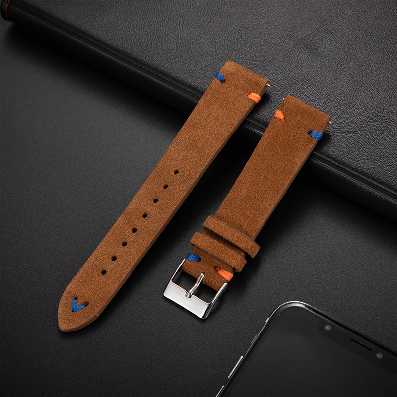 Watchband 20mm For Samsung Galaxy Watch Watch 42mm Gear S2 Watchband Suede Leather Bracelet Strap For Huawei Watch 2 Amazfit Bip