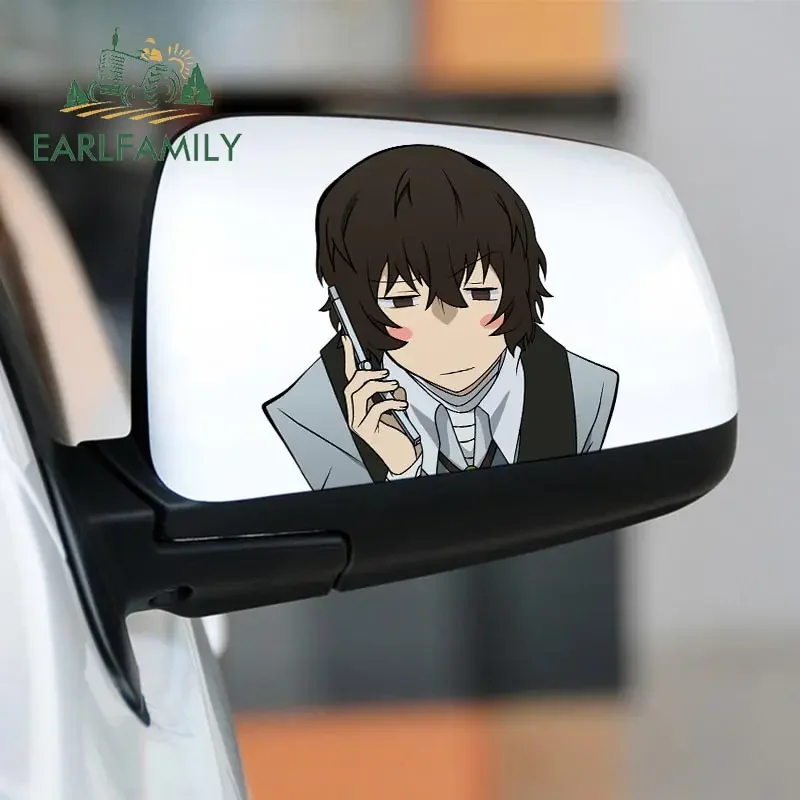 EARLFAMILY 13cm X 11.3cm Anime Dazai Osamu Personality Car Sticker Waterproof Decal Scratch Proof Creativite Sunscreen Decor