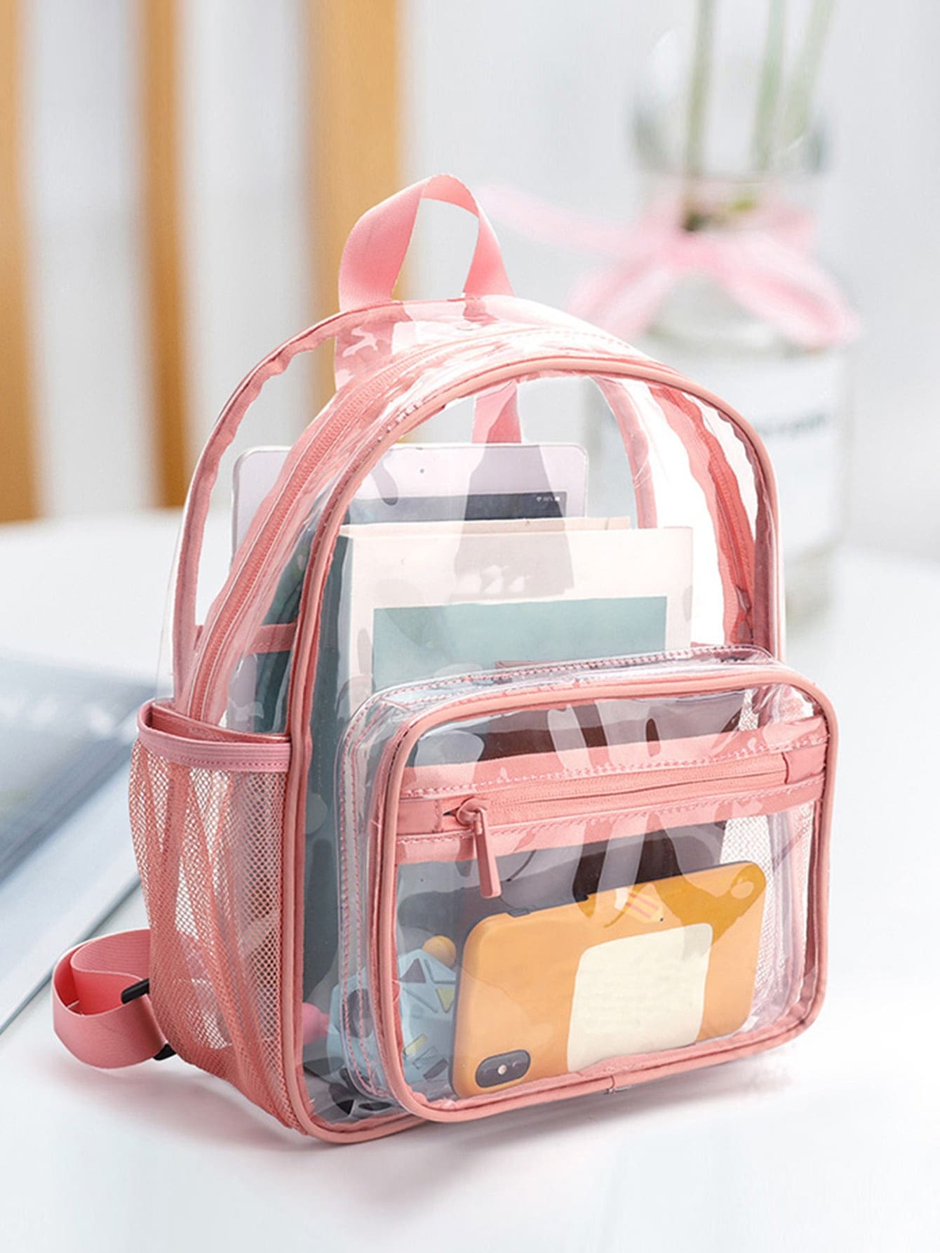 Children Girls Boys Waterproof Transparent PVC Multifunctional Student Backpack Children's Backpack School Beach Airport Travel