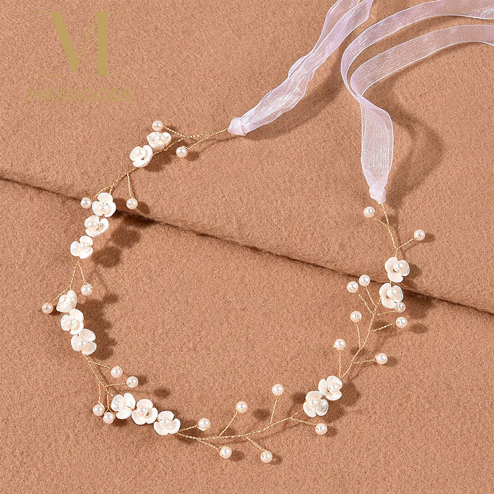 Pearl Rhinestone Women Headband Wedding Hair Accessories For Women Bride Tiara Headband Hair Jewelry Silver Color Hairband Gifts