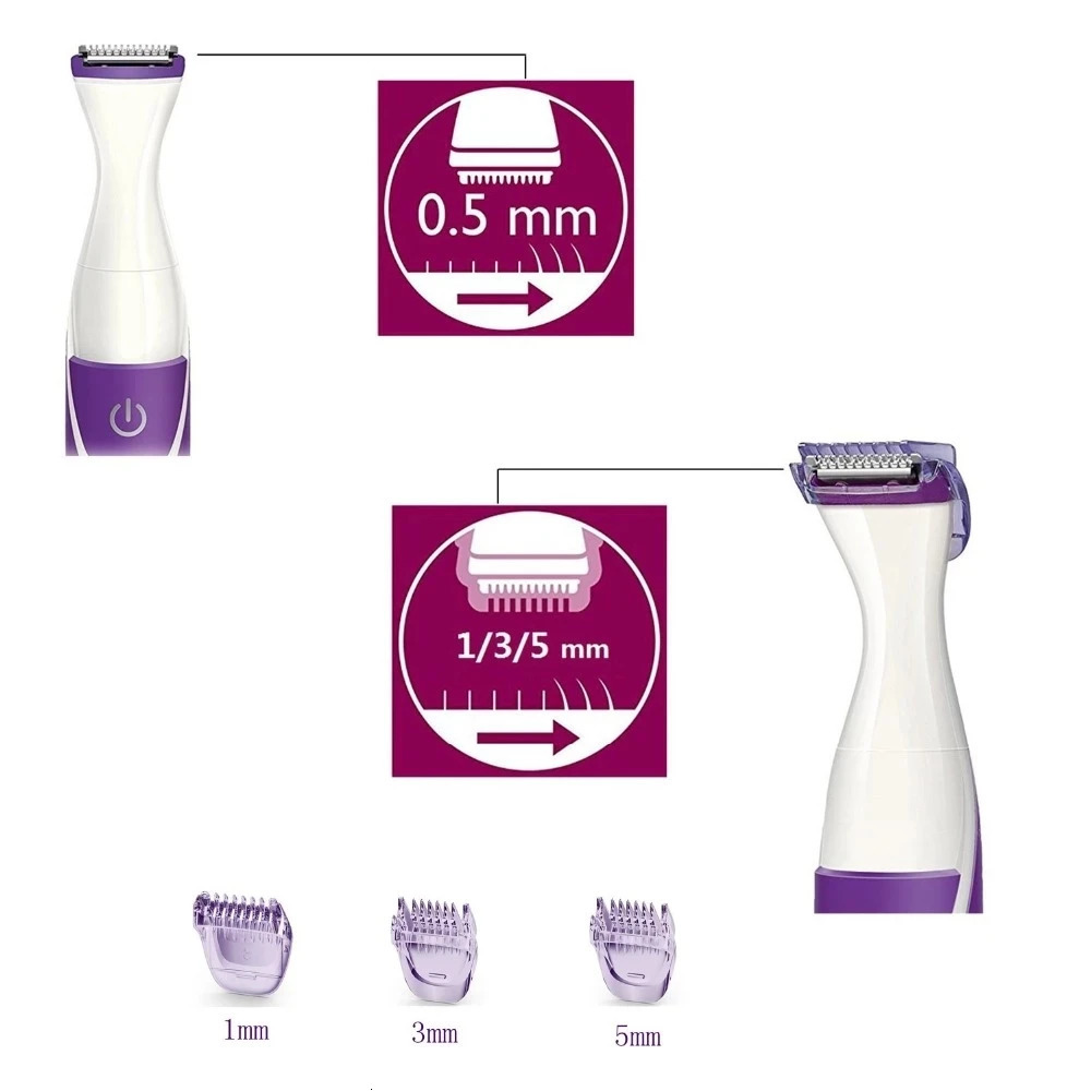5-IN-1 Bikini Line Trimmer Perfect Precision Pubic Hairs Removal Razor Women Shaver Lady Face Bodygroomer Female Shaving Machine 240624